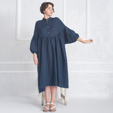 Linen Dress – Comfy for All Seasons in Havana & Navy! Button Front & Flowy Sleeves | هافان او كحلى قصير 🌿